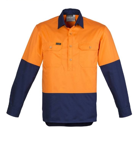 Picture of Syzmik, Mens Hi Vis Closed Front L/S Shirt